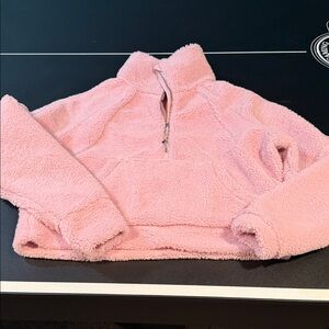 Cozy Pink Sherpa Half-Zip Pullover